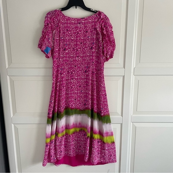 Tanya Taylor Luciana Printed V-Neck Short-Sleeve Dress 30610 - Picture 4 of 11